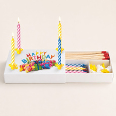 Set med långa tändstickor och ljus 112 × 62 × 20mm