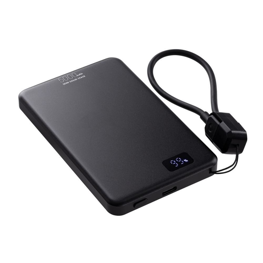 Magnetisk trådlös powerbank på 15 W REEVES-WATTRON PRO V ALU, 5000 mAh – svart (1)
