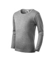 MALFINI Fit-T LS – T-shirt för barn, mörkgrå melerad