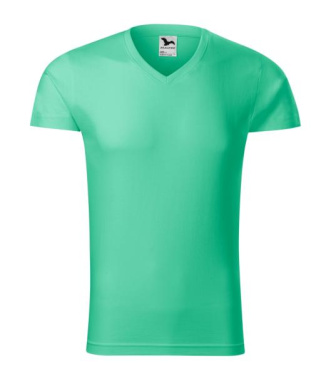 MALFINI Slim Fit V-neck – T-shirt herr, mint, S, produktbild (2)