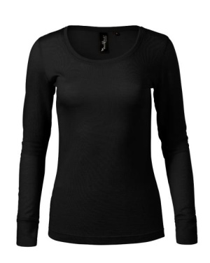 MALFINI Premium Merino Rise LS – T-shirt dam, svart, S, produktbild (2)
