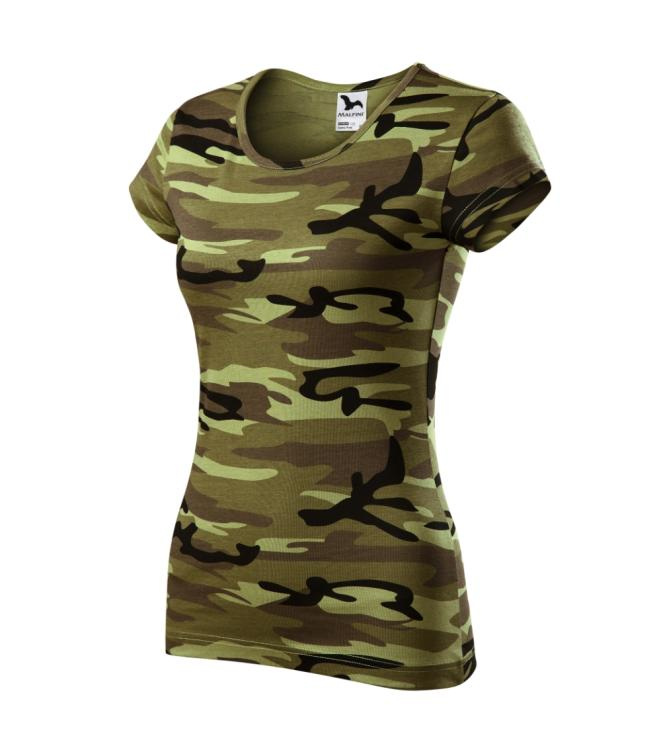 MALFINI Camo Pure – T-shirt dam, kamouflagegrön, XS, produktbild (1)