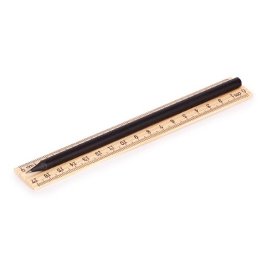 Enkel penna och linjal, beige, produktbild (3)