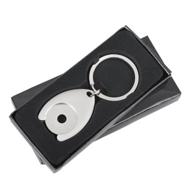 Skivpolett metallnyckelring, silver, produktbild (2)