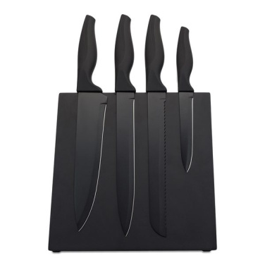 Akita knivset på magnetblock, svart, produktbild (2)
