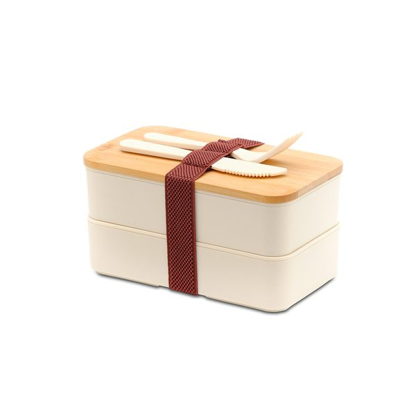 Machico dubbel matlåda, beige, produktbild (1)