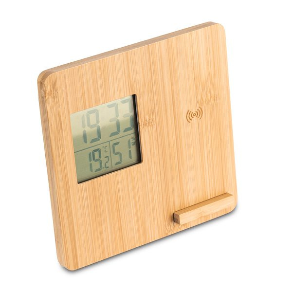 Hixon väderstation med trådlös laddare, beige, produktbild (1)