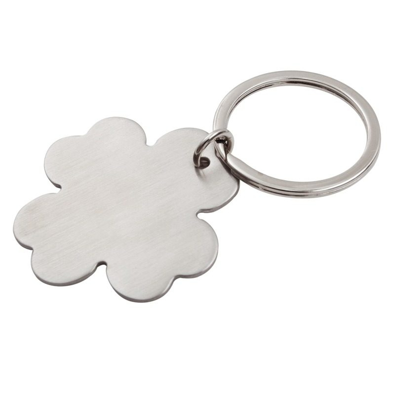 Nyckelring med fyrklöver, silver, produktbild (1)