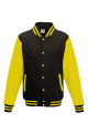 Just Hoods Varsity-tröja, Black - Yellow