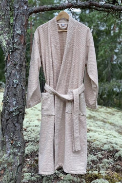 KAARNA BATHROBE, SND, M, produktbild, Sand (2)