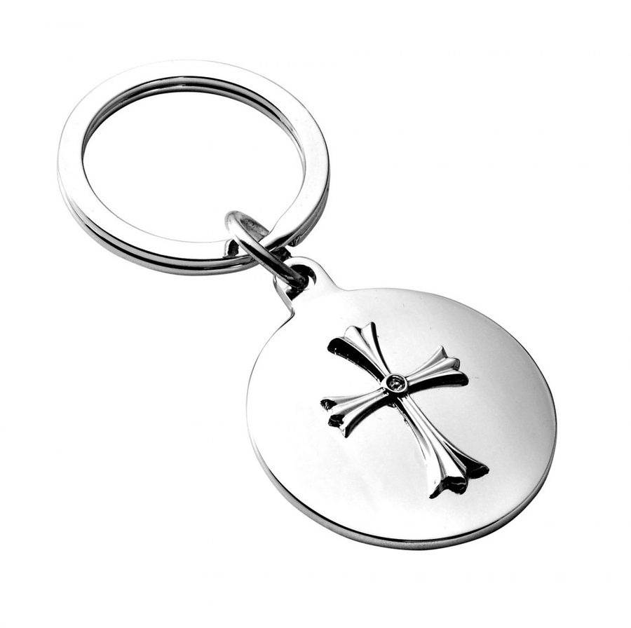 Nyckelring rund med "kors", produktbild (1)