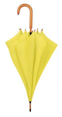 Paraply med gult trähandtag d=105 cm, produktbild (2)
