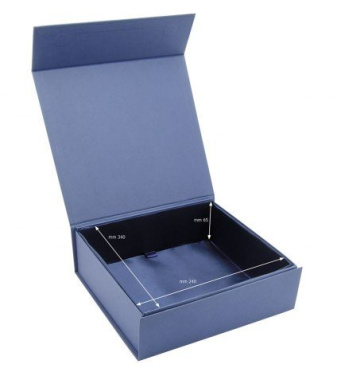 Blå vikbar låda 350 × 250 × 70 mm, produktbild (2)