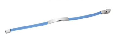 Stålarmband och ljusblått eva 0,5 cm, produktbild (2)