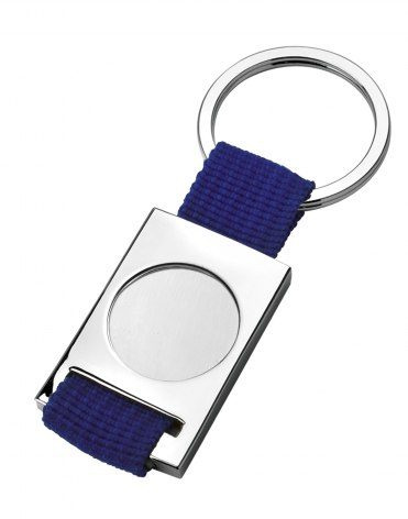 Nyckelringstyg blå satinhål 25 mm, produktbild (1)