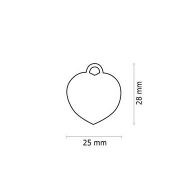 Hänge rött hjärta - 25 × 22 mm, produktbild (2)