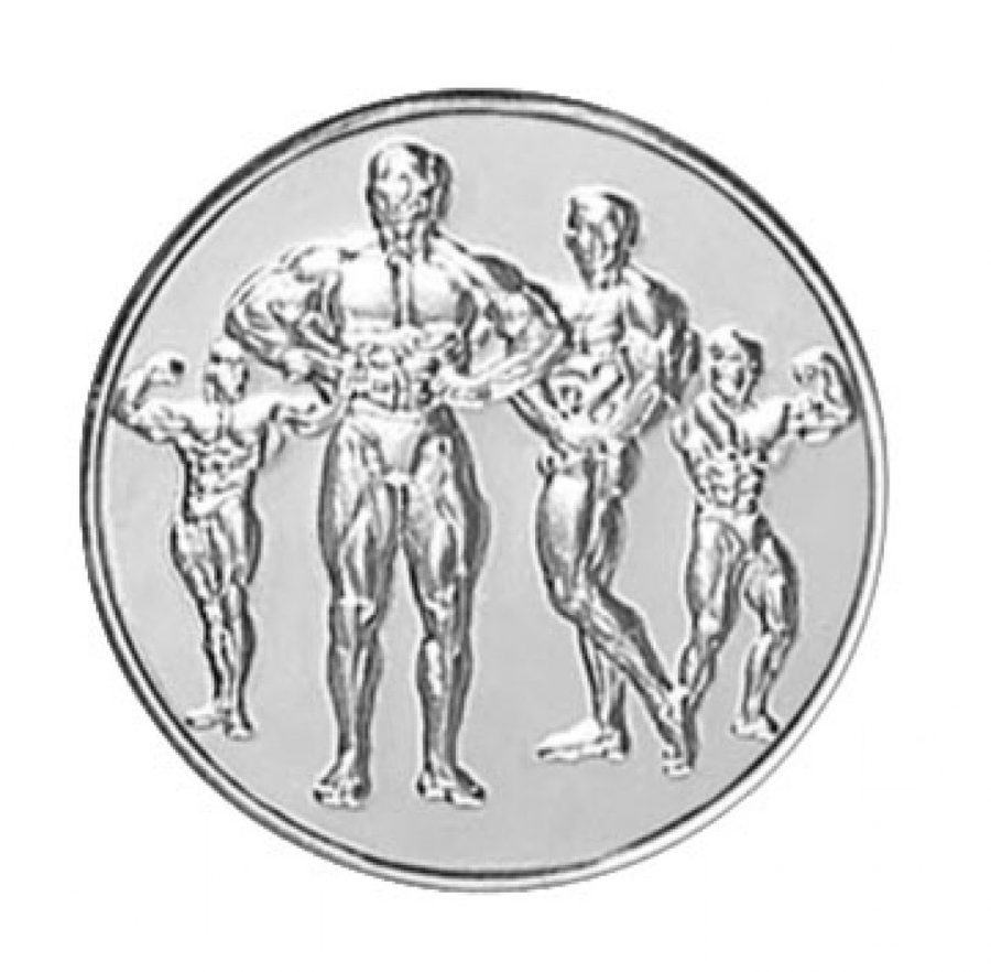 Medaljinsats med kroppsbyggande motiv, 25 mm, produktbild