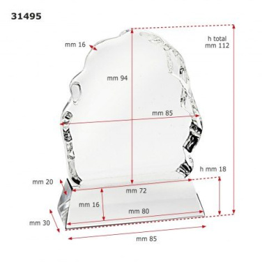 Prispokal "isberg" vitt glas, produktbild (2)