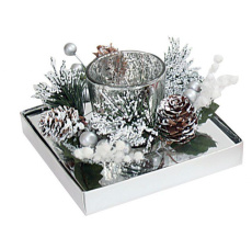 Silverfärgat glasljus