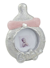 Fotoram babyflaska rosa diameter 30mm