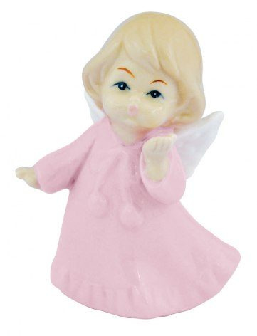 Keramik liten ängel rosa 5,7 × 4,2 × 7,3, produktbild