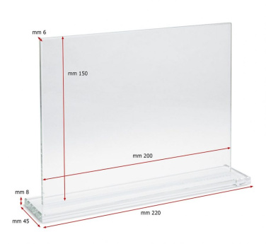 Glastrofé 200 × 150 × 6 fot 220 × 45 × 8 mm, produktbild (2)
