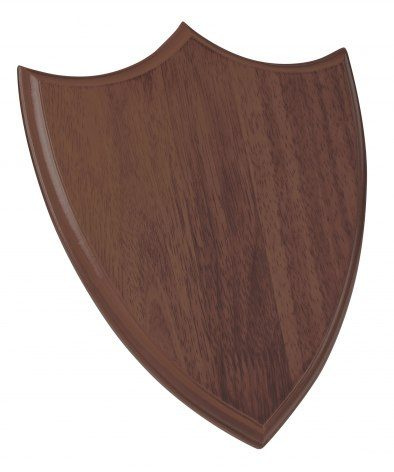 Prisplakett i MDF med valnötsfinish, 200 × 250 × 15 mm, produktbild (1)