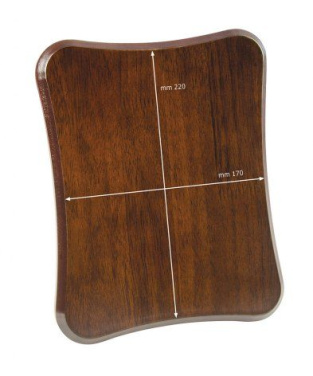 Prisplakett i MDF med valnötsfinish, 200 × 250 × 15 mm, produktbild (2)