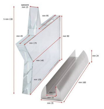 Rektangulär stjärna med aluminiumbas, produktbild (4)