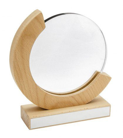 Glastrofé med diameter 150 mm, trästöd, produktbild (1)