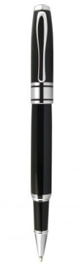 Rollerballpenna svart kromad blank, produktbild (3)
