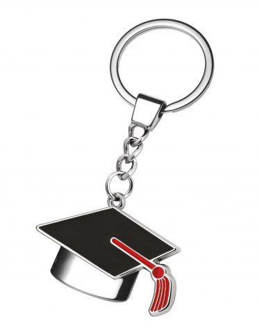 Nyckelring mortarboard röd och svart, produktbild (1)
