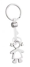 Nyckelring liten flicka PVC vit