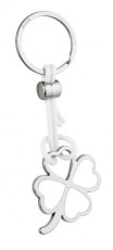 Nyckelring fyrklöver PVC vit