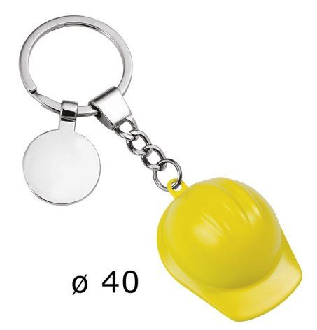 Nyckelring hjälm gul d=40mm, produktbild (1)