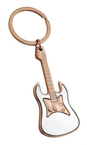 Nyckelring för elgitarr i roséguld, produktbild (1)