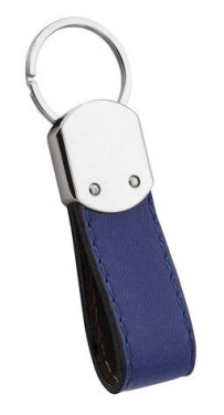 Blå bilnyckelring i konstläder, produktbild (2)