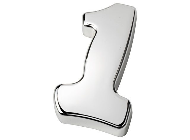 Skrivbordspappersvikt "1" - 55 × 95 mm, produktbild
