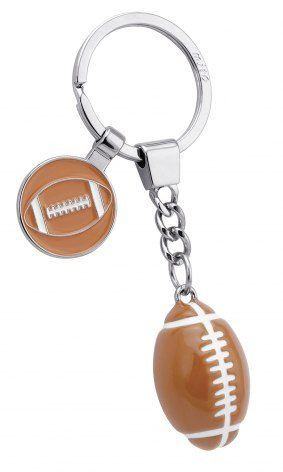Mini nyckelring med rugbyboll och pollett, produktbild (1)