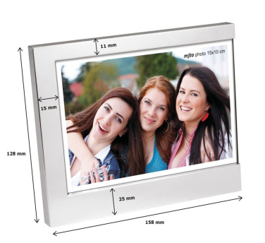 Fotoram i metall, blank, 15 × 10 cm, produktbild (2)