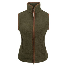 Ärmlös väst i sherpa fleece för damer, olivgrön