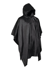 Svart vinylponcho