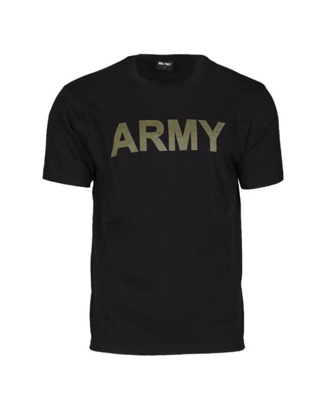 T-shirt med armétryck, svart – Mil-Tec