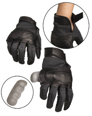 Taktiska handskar läder/aramid svart – Mil-Tec (2)