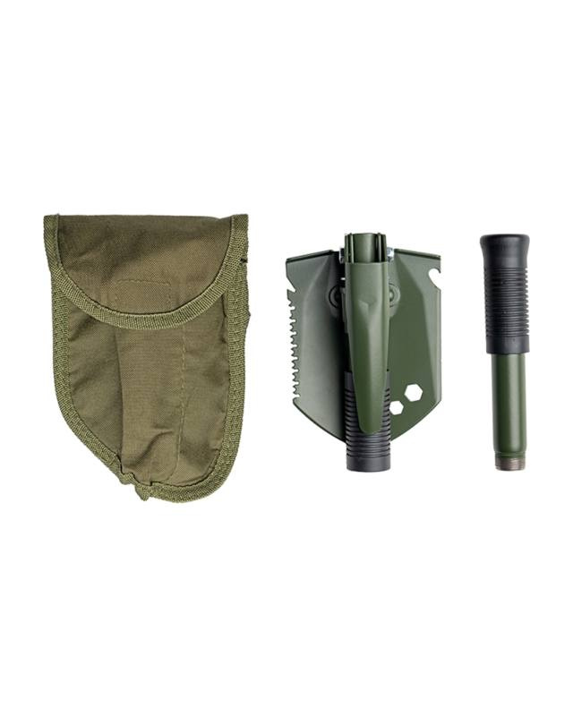 Ny Mini Hopfällbar Spade Multifunktionell Med Väska Olivgrön – Mil-Tec (1)