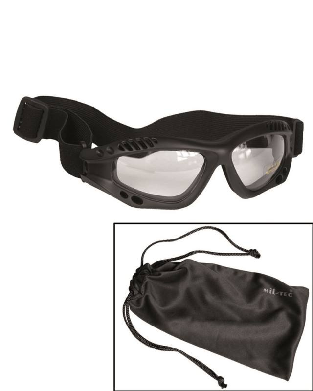 Commando Goggles Air Pro Svarta Klara – Mil-Tec