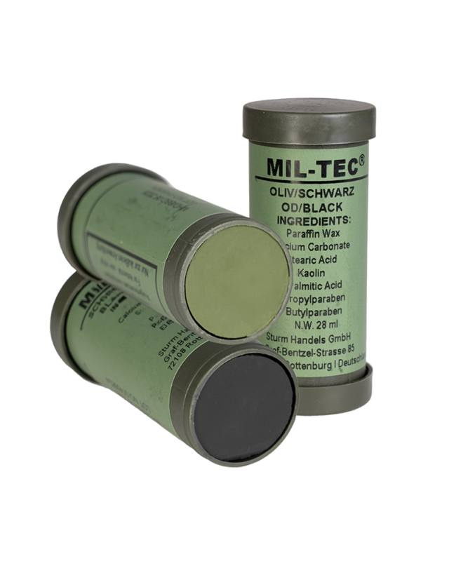Kamouflage sminkstift olivgrön-svart – Mil-Tec