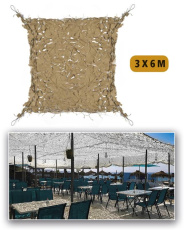 Bredbladigt 'skuggsegel'-nät 3,0 × 6,0 Öken