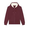Stanley/Stella Hygger Sherpa unisex huvtröja med dragkedja, 300 g/m², vinröd