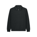 Stanley/Stella Proper unisex sweatshirt med dragkedja i halsen, svart